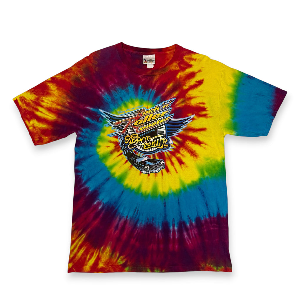 VTG Disney Aerosmith Rock N Roller Coaster Tie Dye L/XL