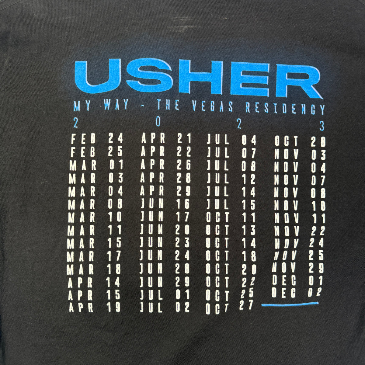 2023 Usher My Way Las Vegas Residency T Shirt XL/L