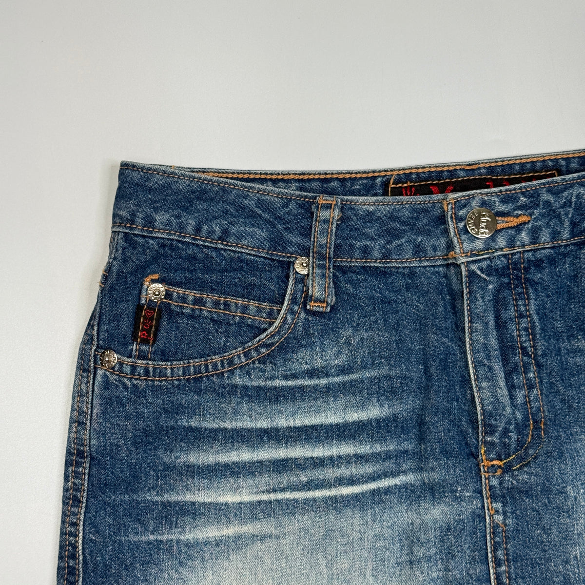 Y2K Mudd Faded Denim Mini Skirt 30" M
