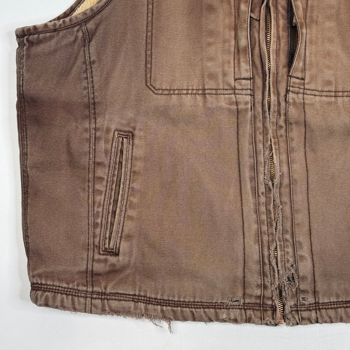 Dickies Distressed Sherpa Lined Vest S Brown