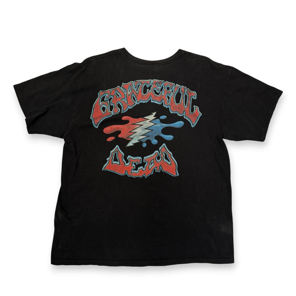 Y2K Liquid Blue Grateful Dead Melt Your Face T Shirt XL Black