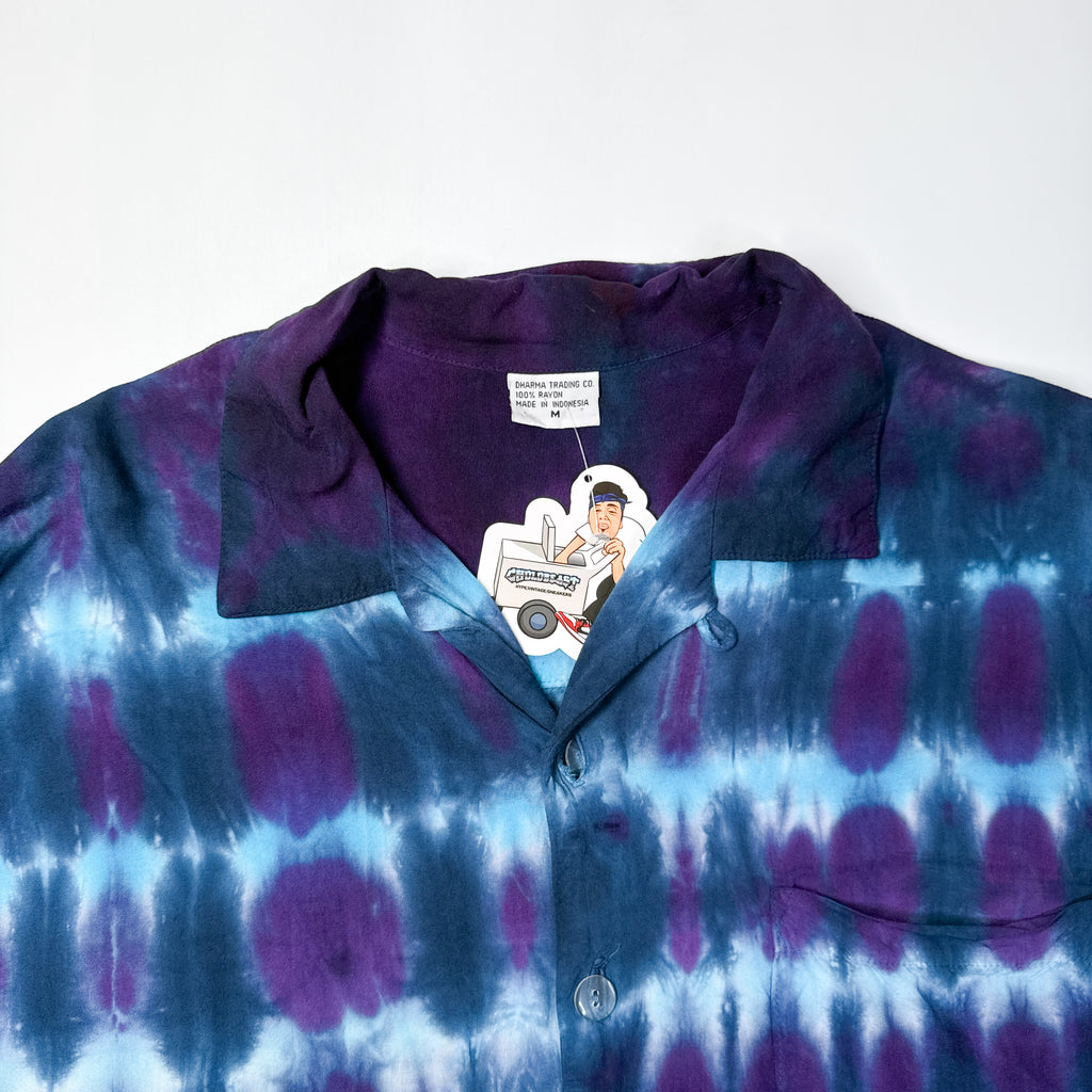 Dharma Aqua Marine Rayon Tie Dye Button Up M/L