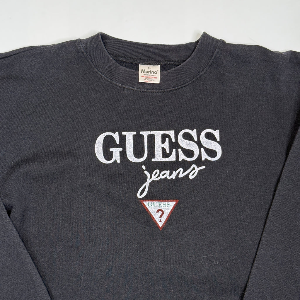 VTG Guess Jeans Script Sweatshirt L