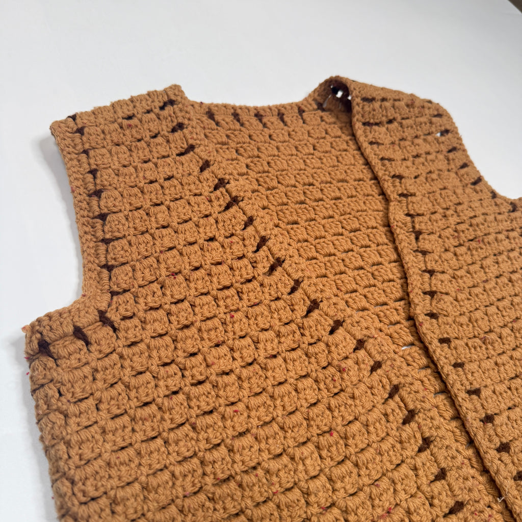 Hand Made Crochet Knit Sweater Vest S