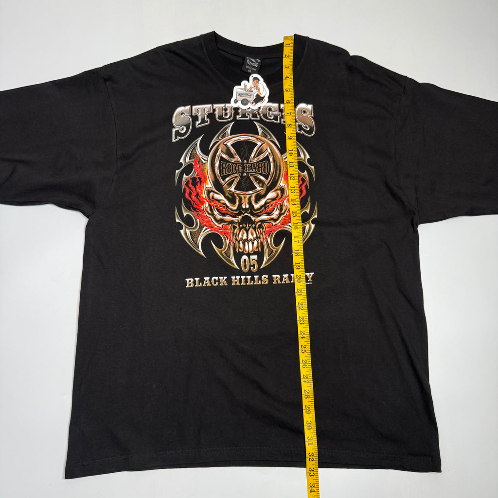 Y2K 2005 Sturgis Black Hills Rally South Dakota T Shirt 2XL