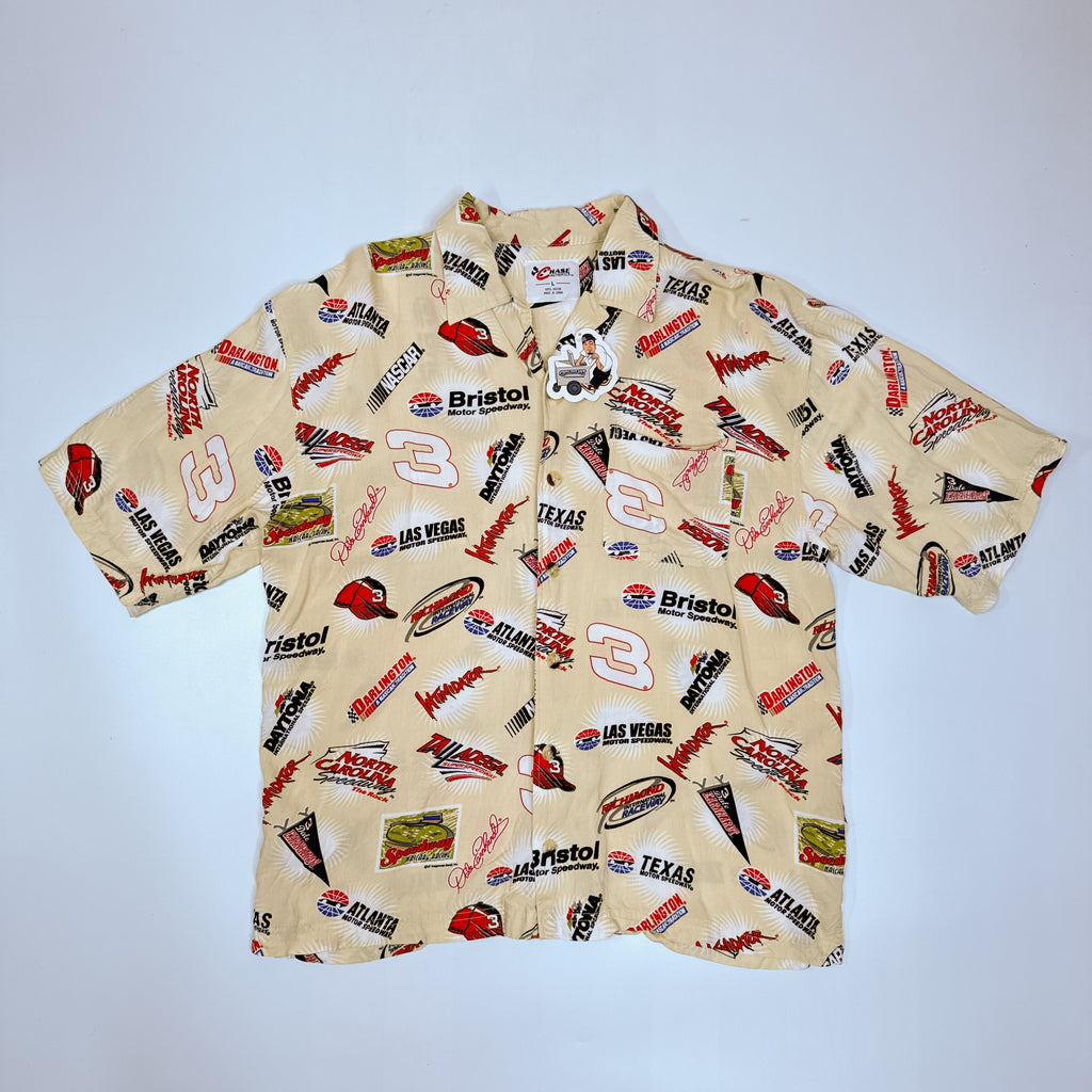 Nascar Las Vegas Speedway Rayon Button Up L