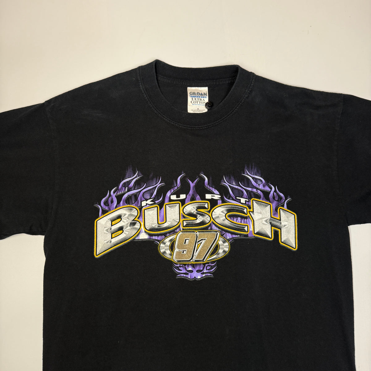 Y2K Kurt Busch Rookie Heat N Up Nascar T Shirt M Black