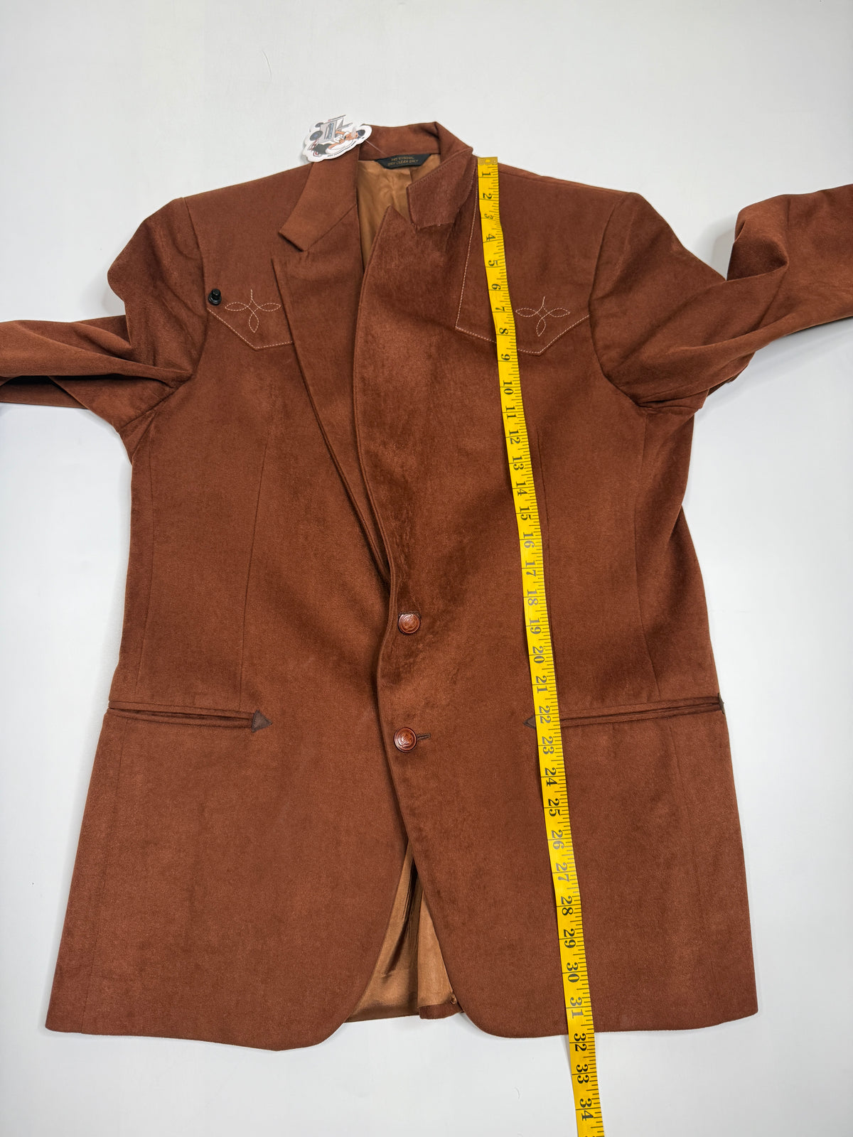 VTG Stetson Western Blazer Embroidered Cowboy L Brown