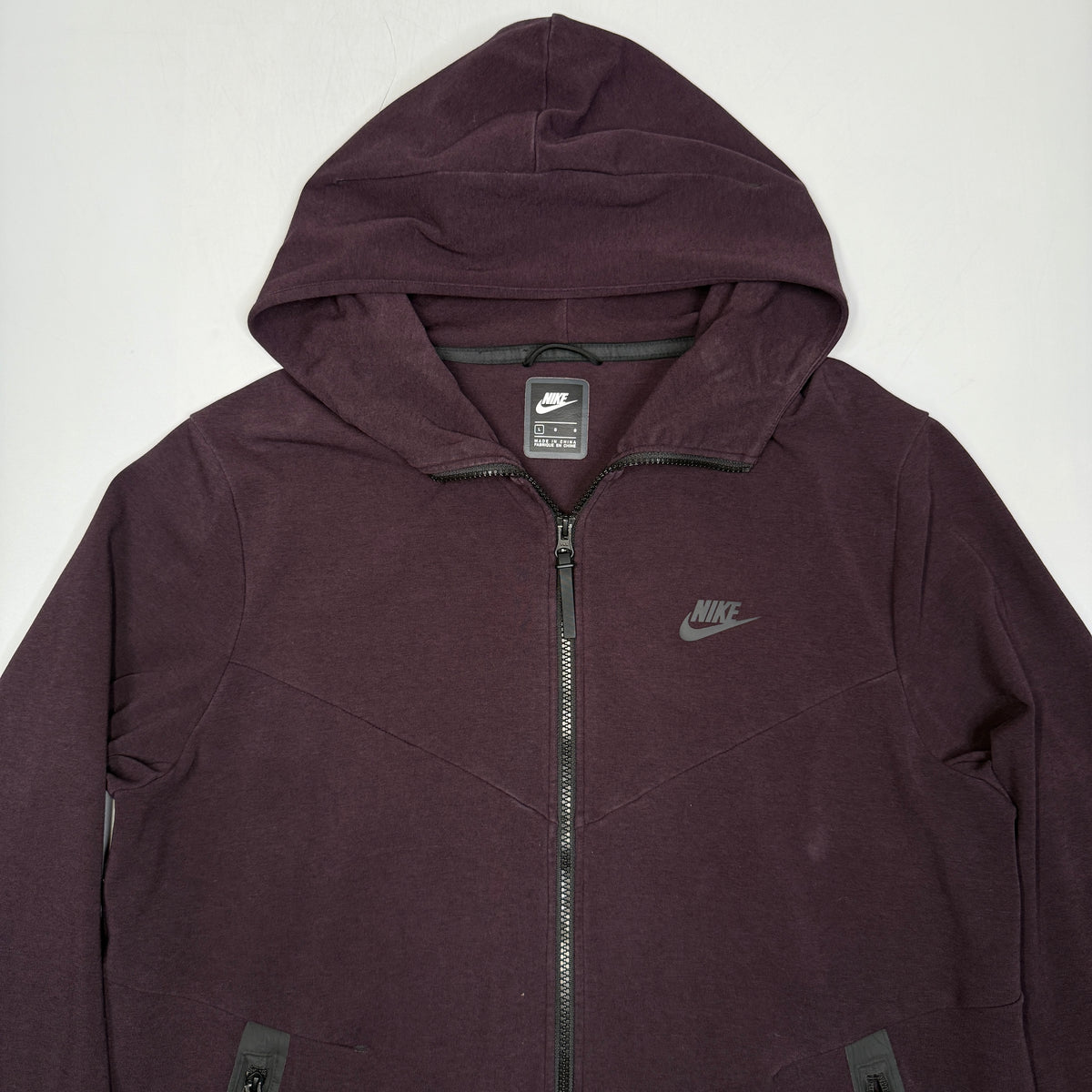 Nike Tech Fleece Full Zip Hoodie L Dark Magenta