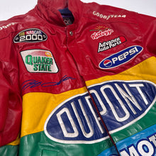 Load image into Gallery viewer, VTG Jeff Hamilton Dupont Jeff Gordon Leather Nascar Jacket L