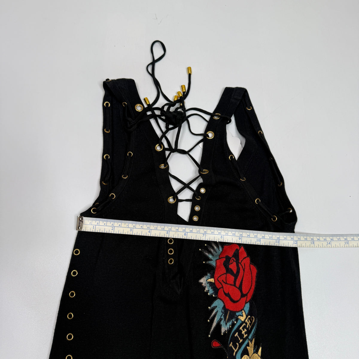 Ed Hardy Love Graphic Rhinestone Bodycon Dress S
