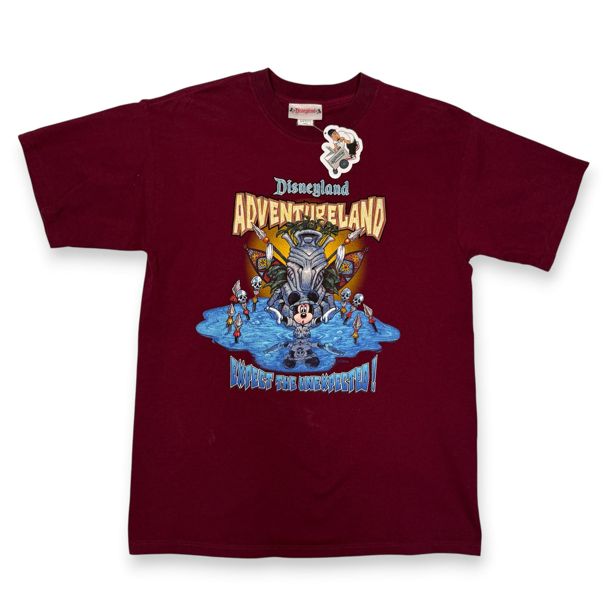 NWOT Disneyland Adventure Land Mickey T Shirt L Burgundy