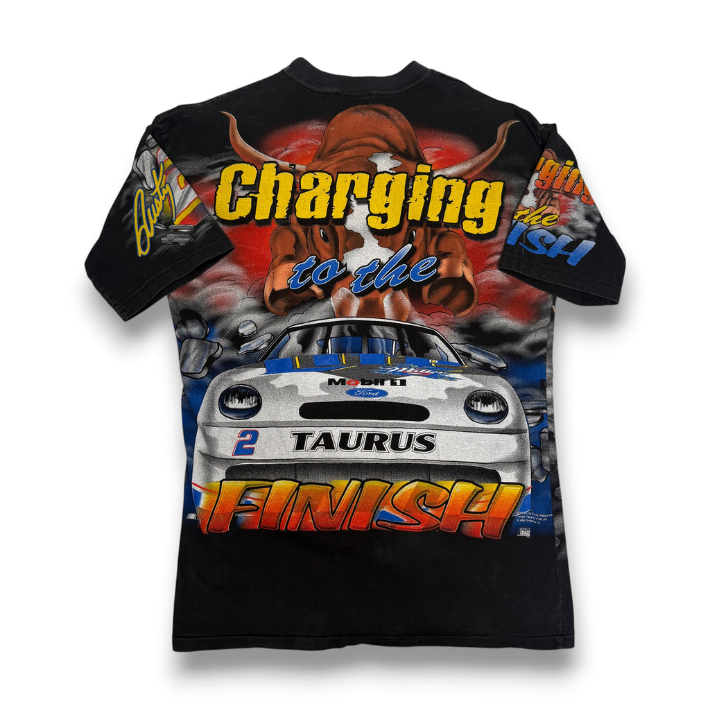 VTG AOP Rusty Wallace New Ride Same Attitude T Shirt L