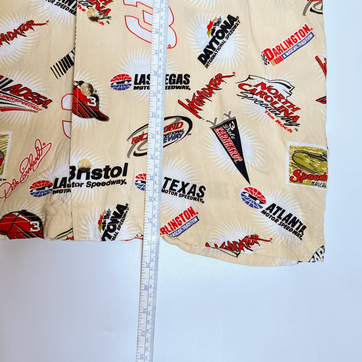 Nascar Las Vegas Speedway Rayon Button Up L