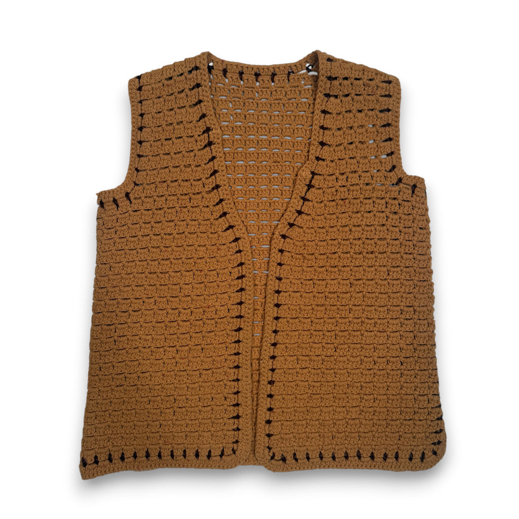 Hand Made Crochet Knit Sweater Vest S