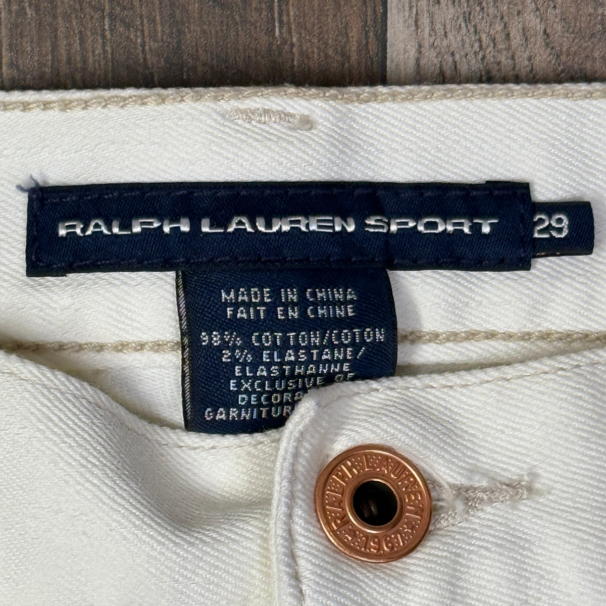 Y2K Polo Jeans Ralph Lauren Mid Rise Bootcut Jeans 33" M/L White