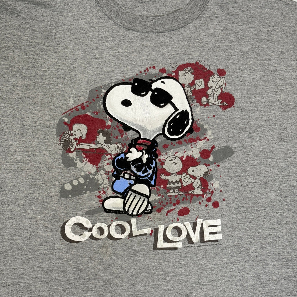 Y2K Cool Love Peanuts Friends T Shirt L Grey