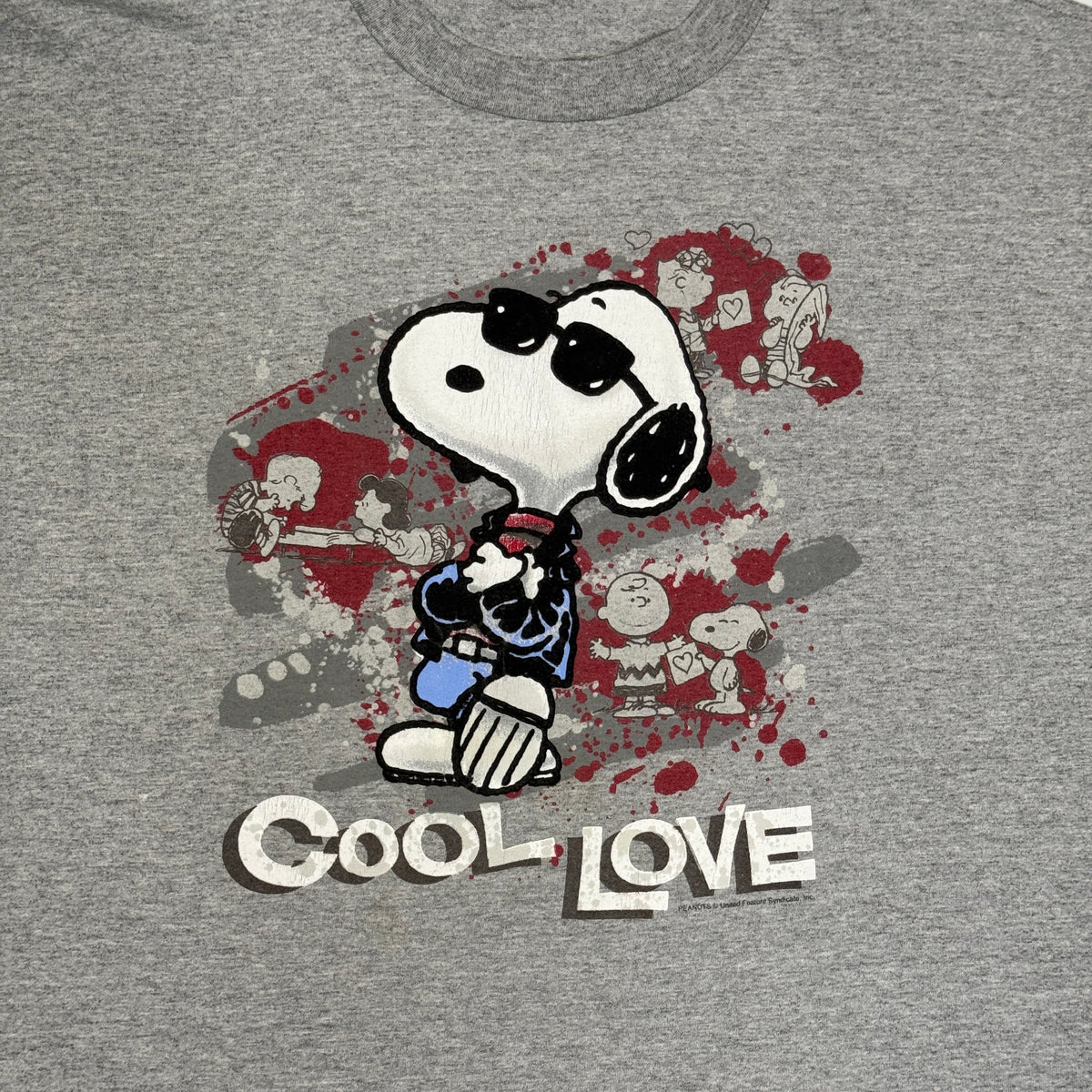 Y2K Cool Love Peanuts Friends T Shirt L Grey