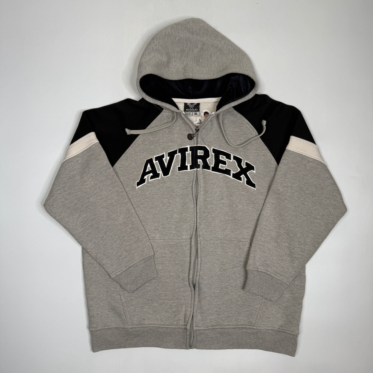 Y2K Avirex Spell Out Zip Up Hoodie XL