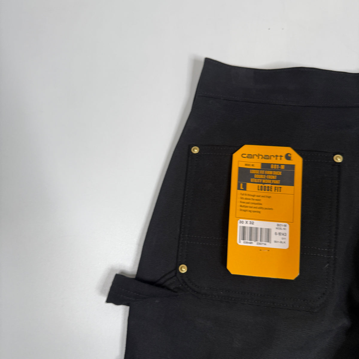 NWT Carhartt Iconic B01 Firm Duck Double Front Loose Fit Work Pants 30" Black