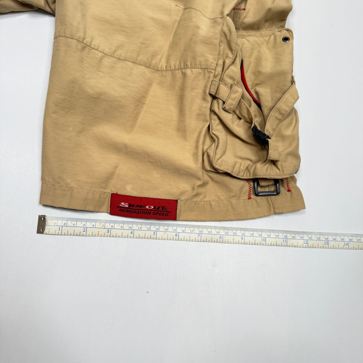 Y2K Side Out Utility Shorts 32" Khaki