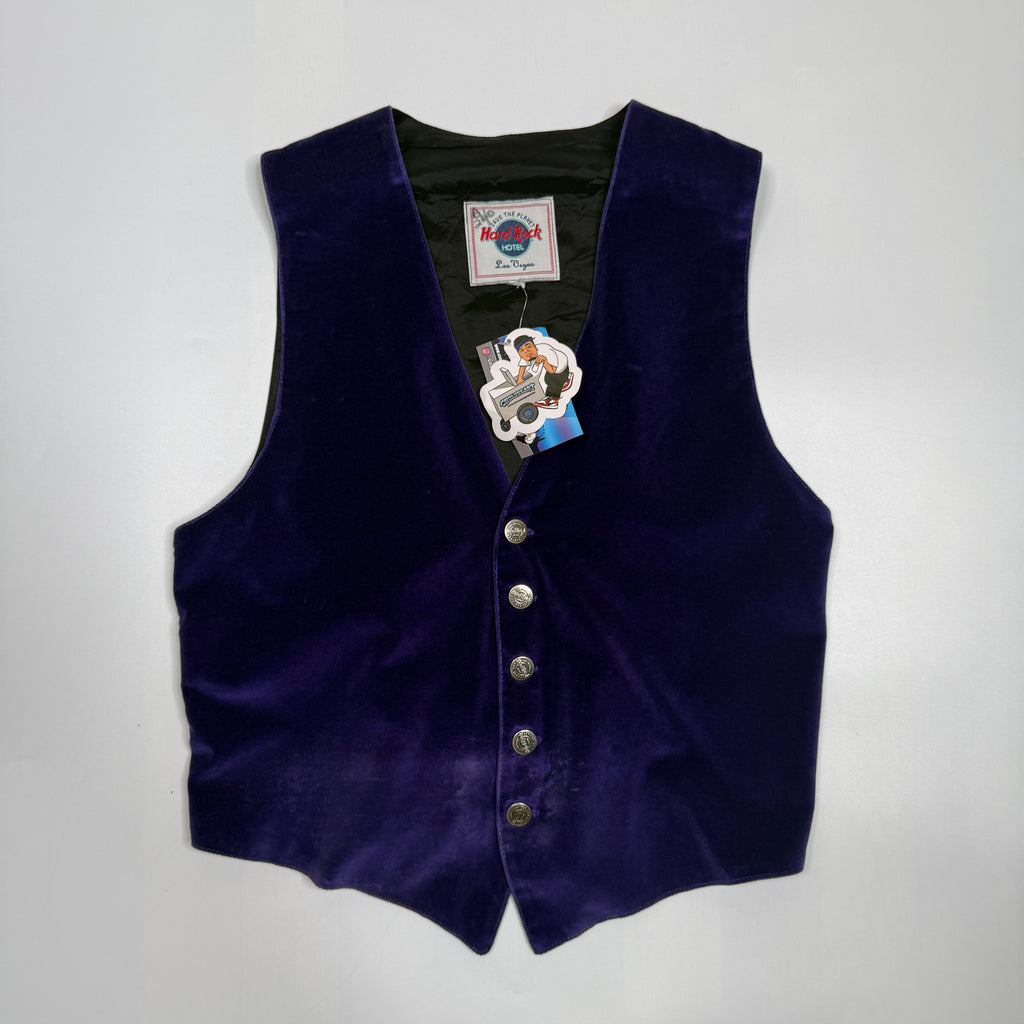 VTG Hard Rock Velour Vest M Violet