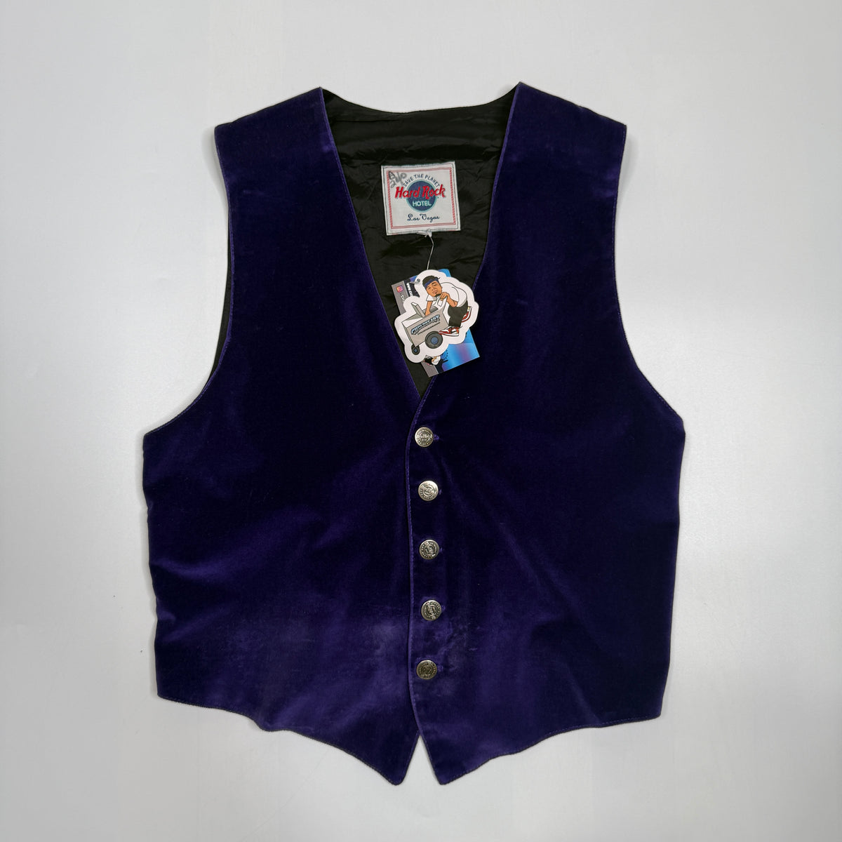 VTG Hard Rock Velour Vest M Violet