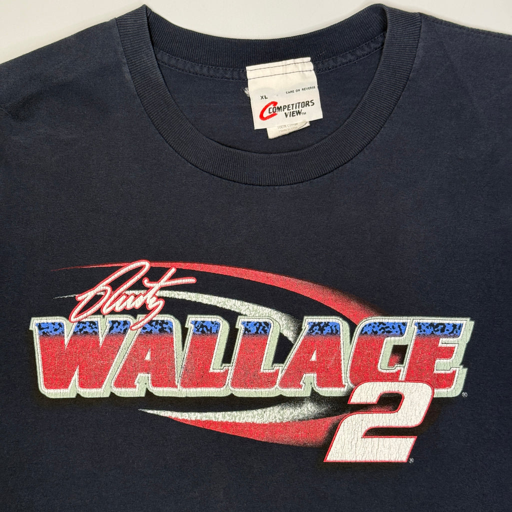 Y2K Rusty Wallace 2 Spell out T Shirt M Navy