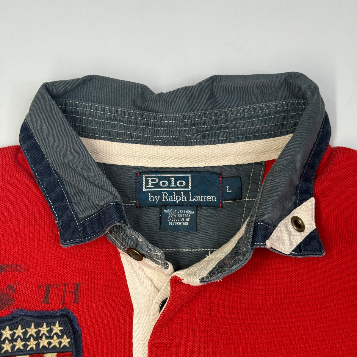 VTG Polo Ralph Lauren USA Shield Polo Shirt L