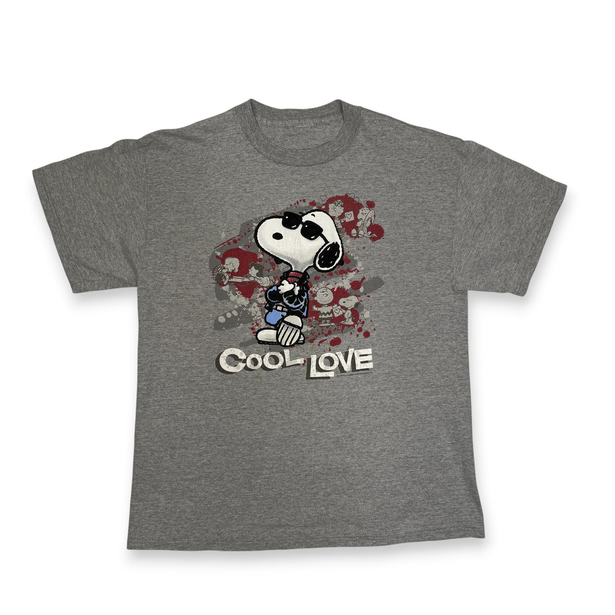 Y2K Cool Love Peanuts Friends T Shirt L Grey