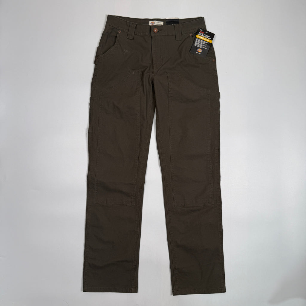 NWT Dickies Double Front Carpenter Straight Fit Pants 28" S Olive