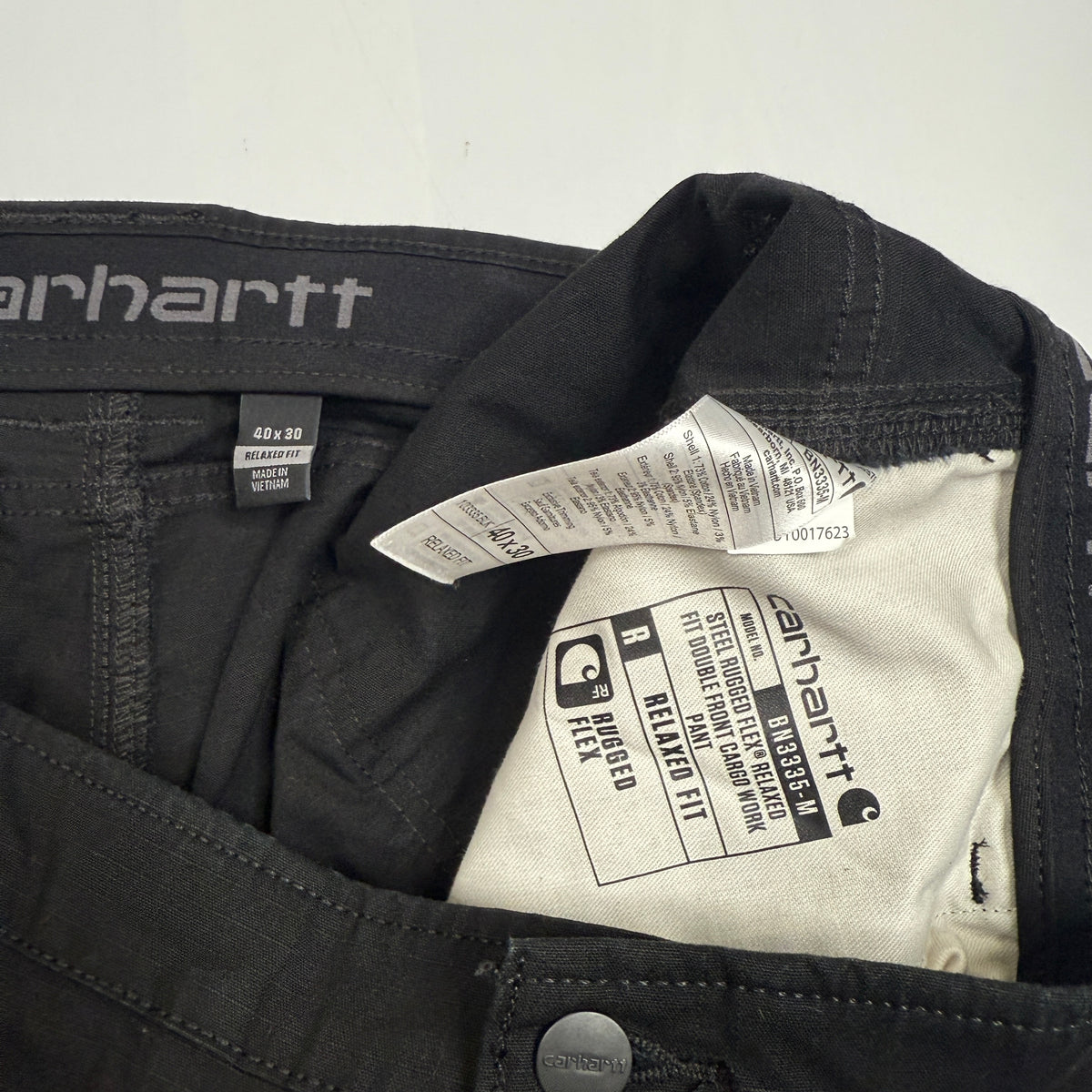 Carhartt Steel Rugged Flex Relaxed Fit Double Front Cargo Work Pants 40" Black