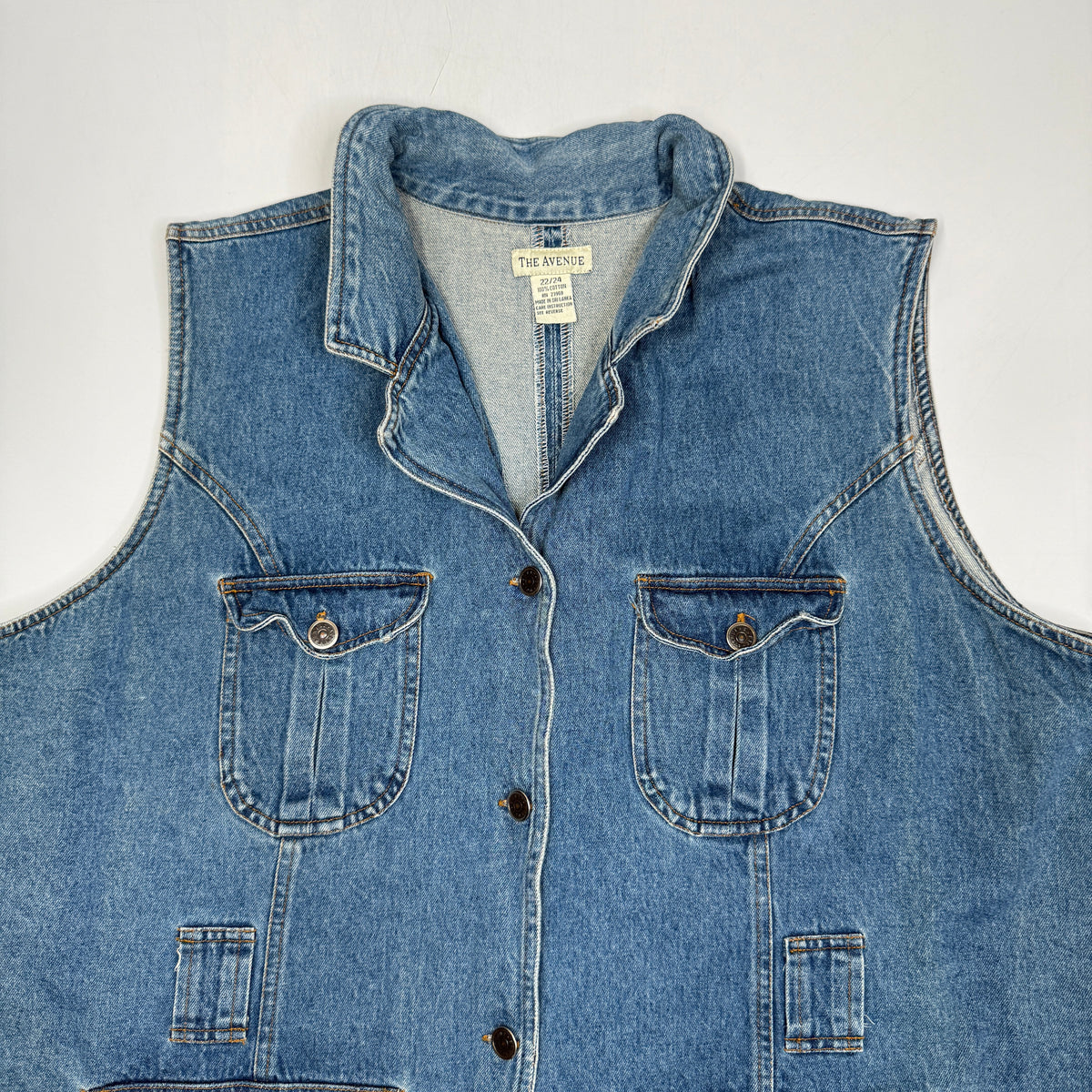 VTG The Avenue Utility Vest Denim Vest XL Wmn