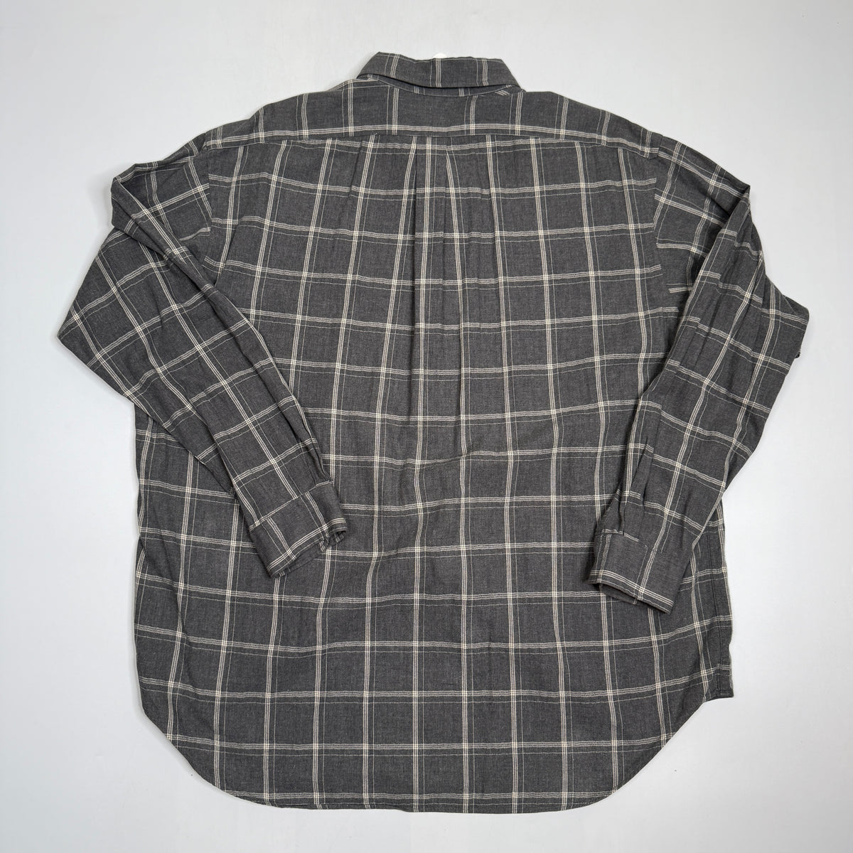 VTG Ralph Lauren Tattersall Check L/S Button Up XL Grey