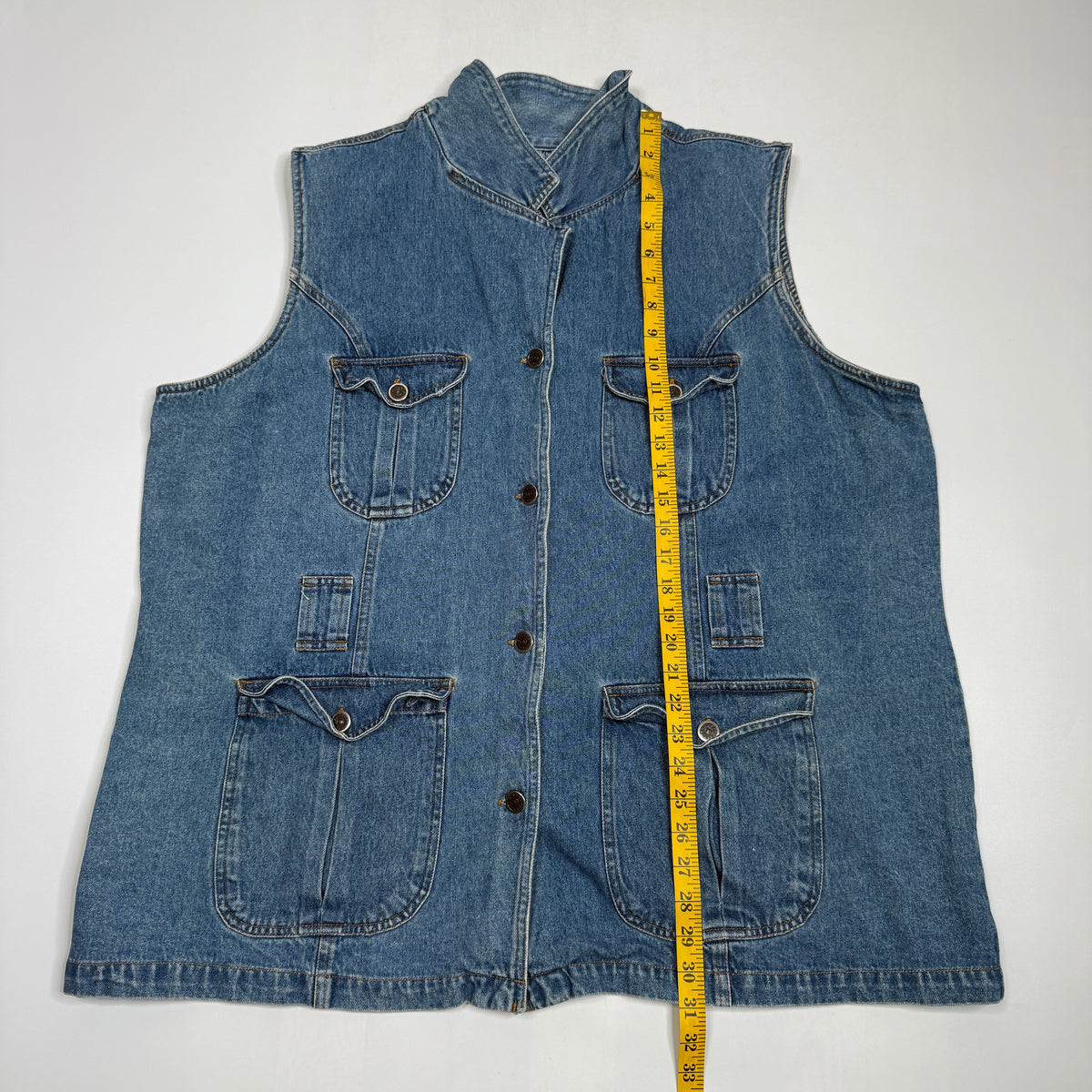 VTG The Avenue Utility Vest Denim Vest XL Wmn