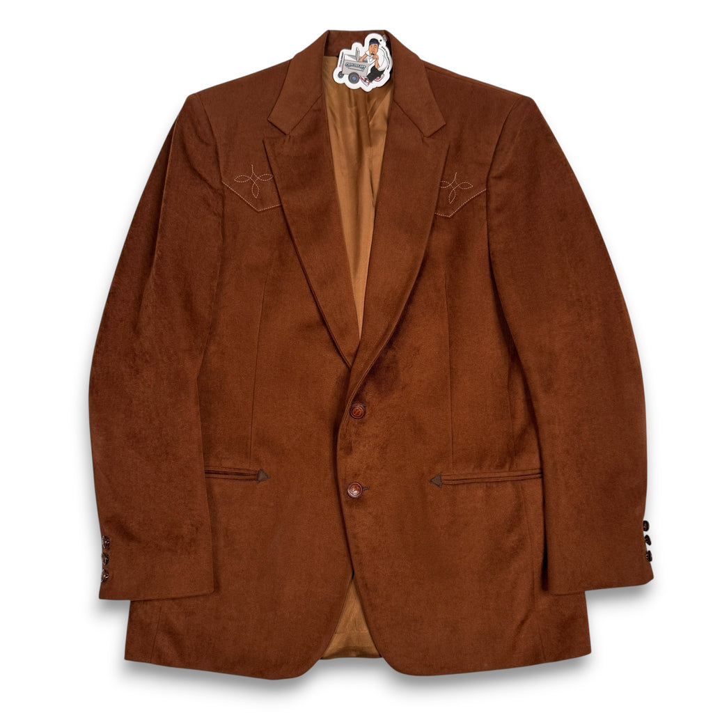 VTG Stetson Western Blazer Embroidered Cowboy L Brown