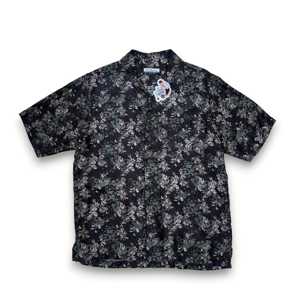 VTG Firethorn Silk Floral Button Up L