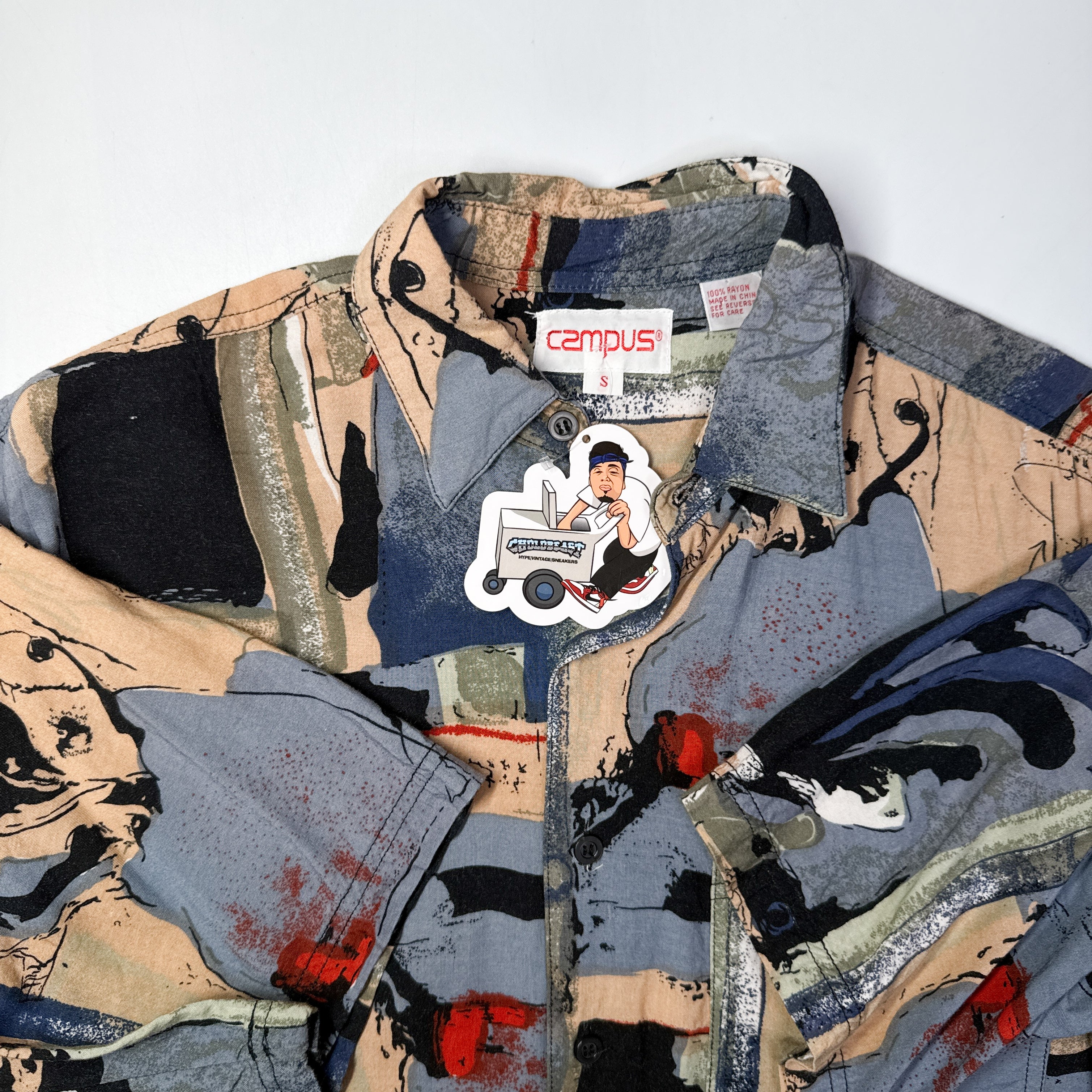 VTG Campu Abstract Rayon Button Up S