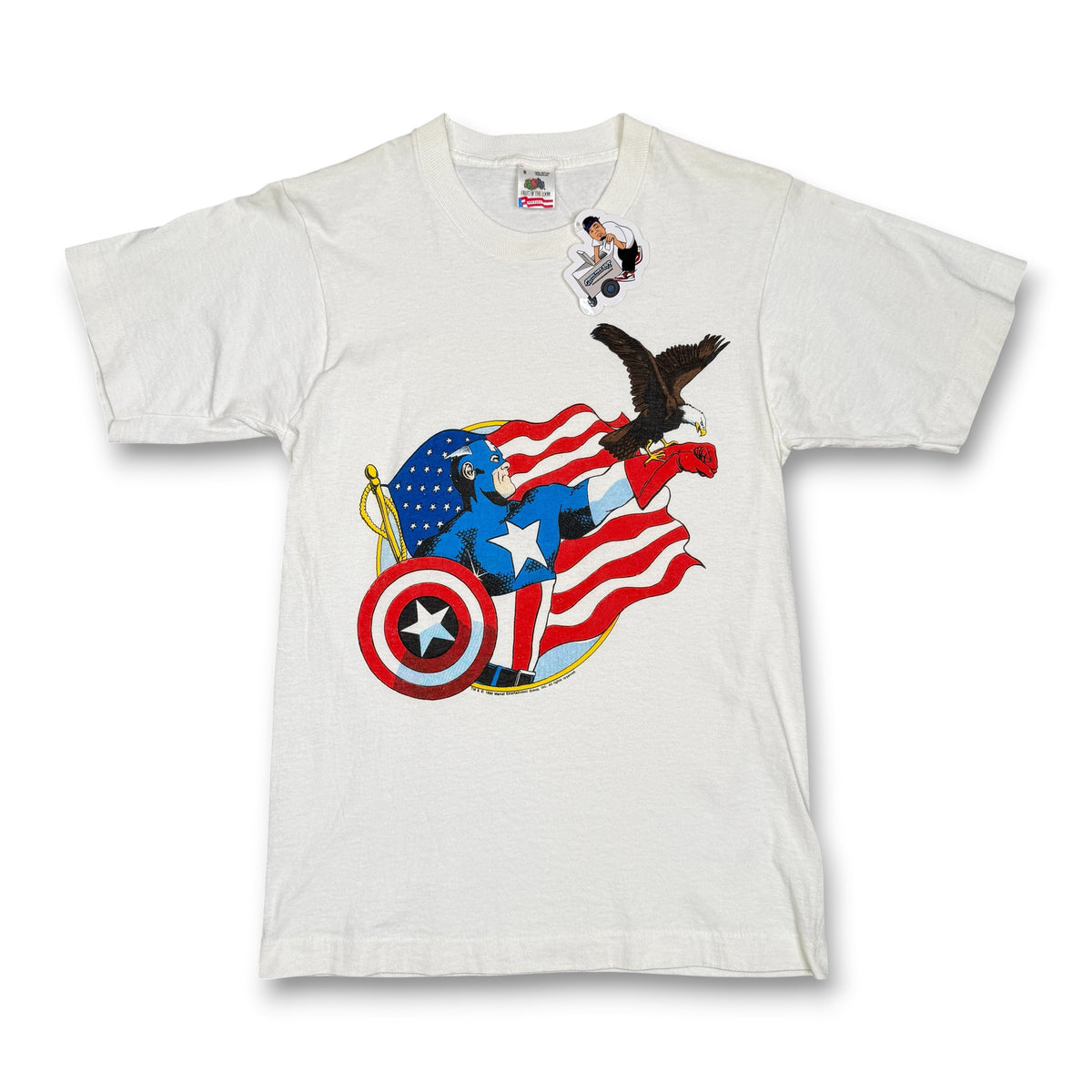 VTG 1990 Marvel Captain America T Shirt S