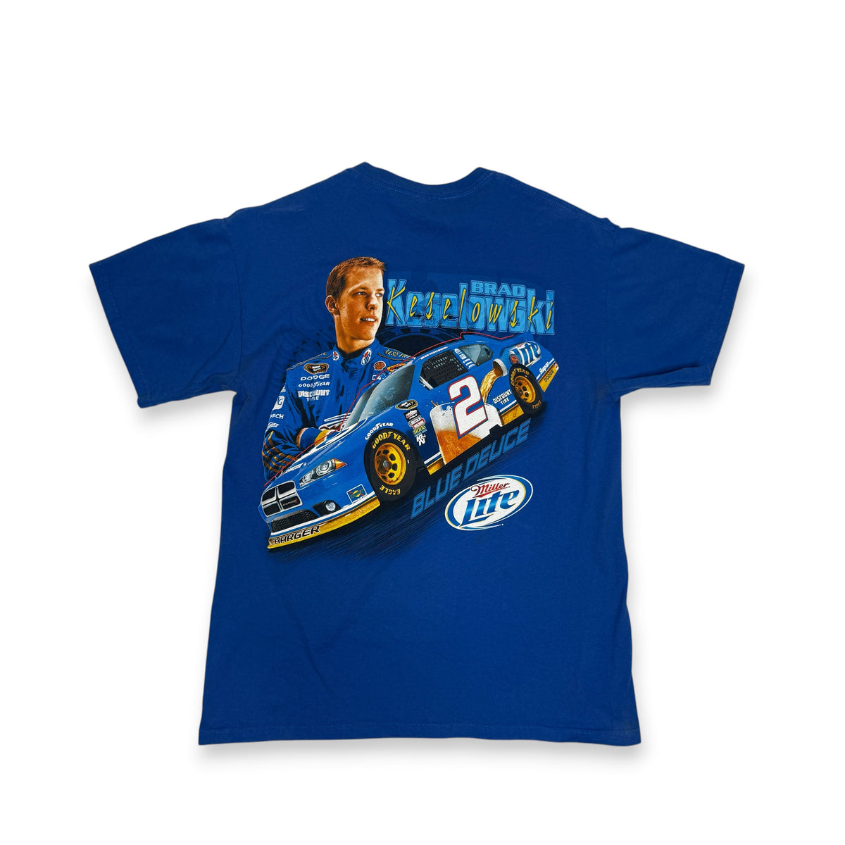 Y2K Kurt Busch Miller Lite Dodge T Shirt M Blue