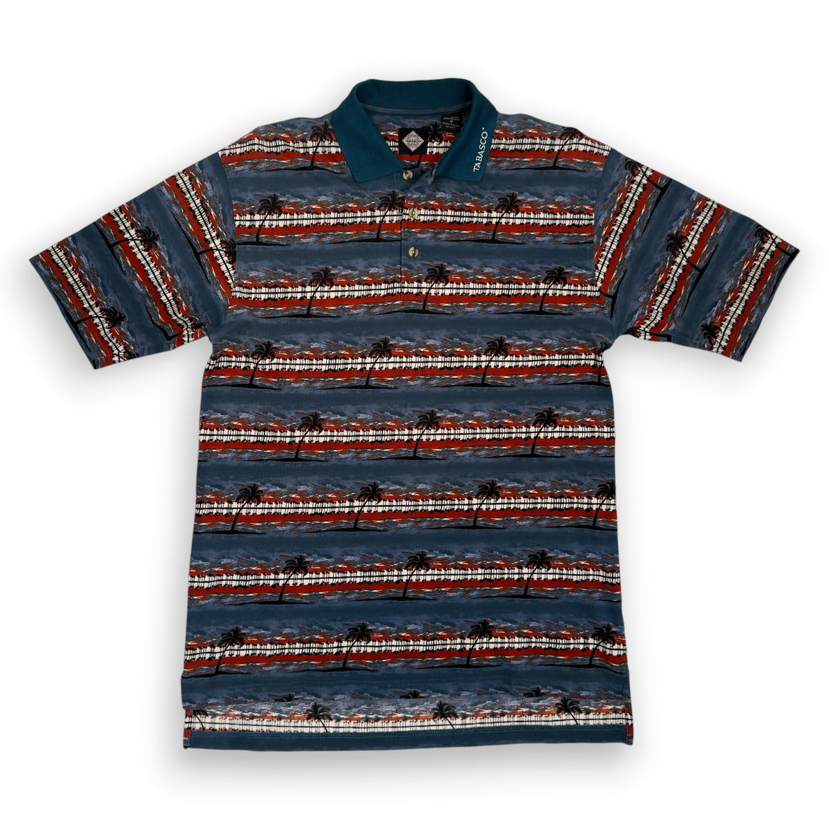 VTG Tabasco Tropical AOP Polo Shirt L