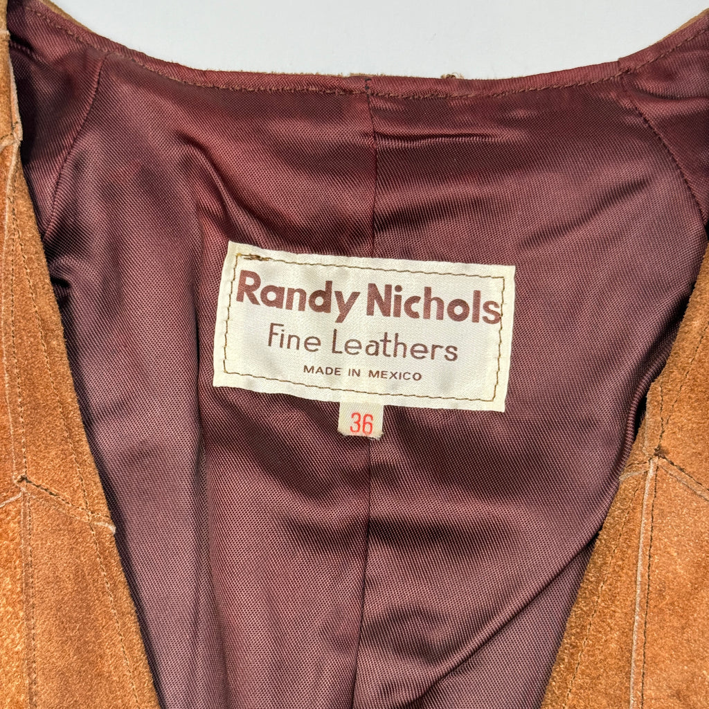 VTG Randy Nichols Suede Leather Vest S