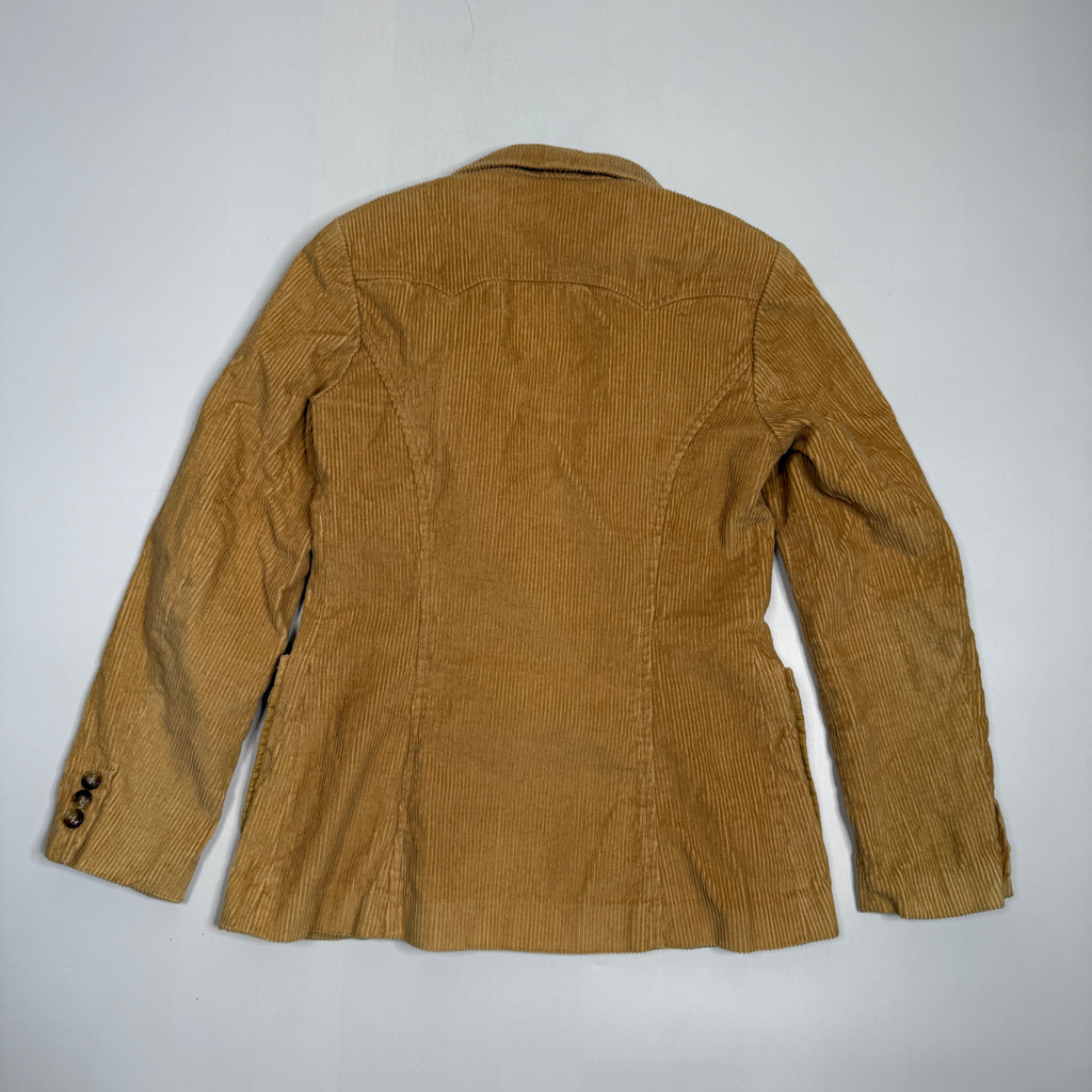 Y2K Bertini Blazer Fitted Corduroy Patch Pocket S Camel