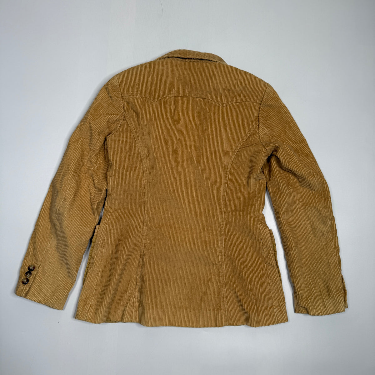 Y2K Bertini Blazer Fitted Corduroy Patch Pocket S Camel