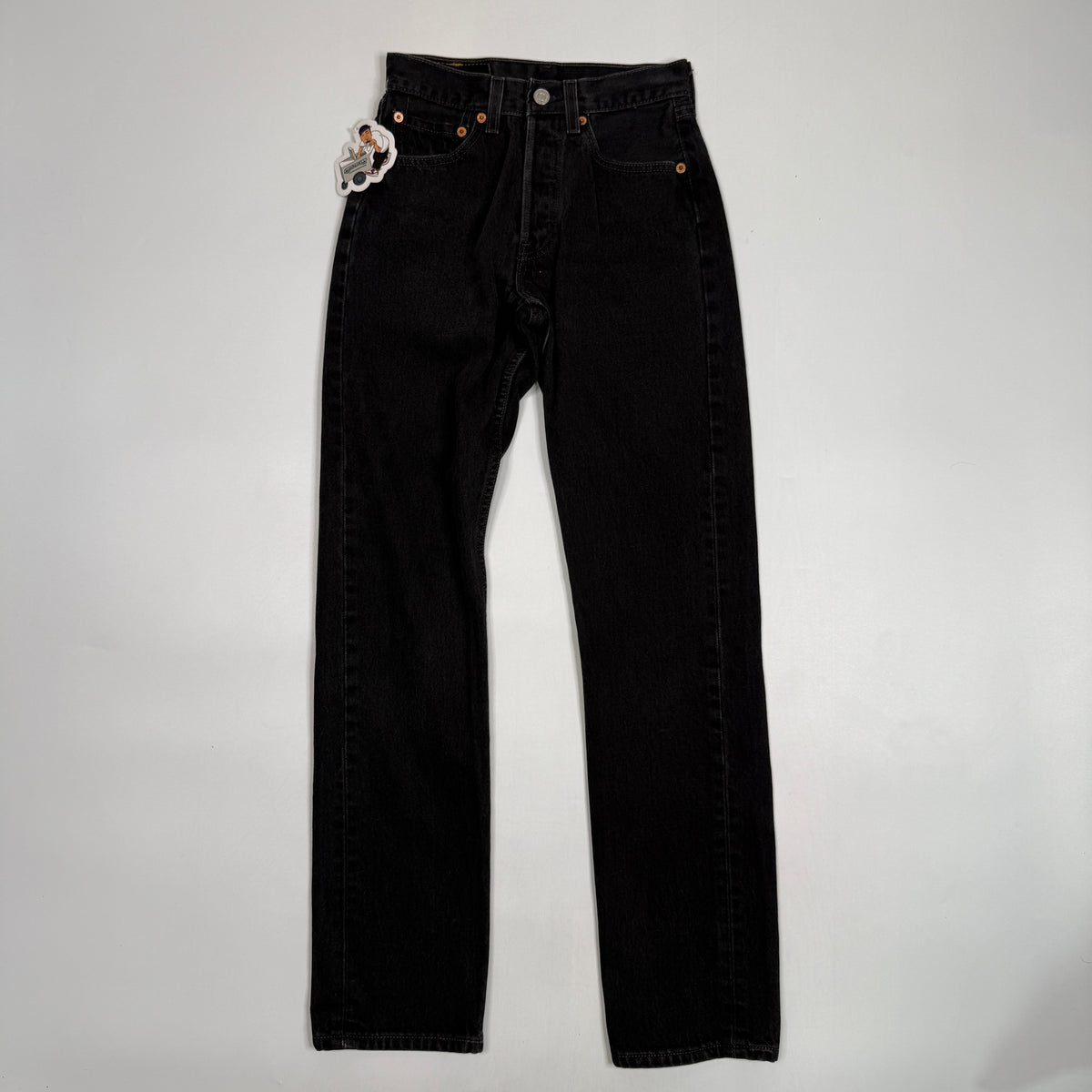 VTG Levis 501 High Rise Straight Leg Jeans 25" XS Black