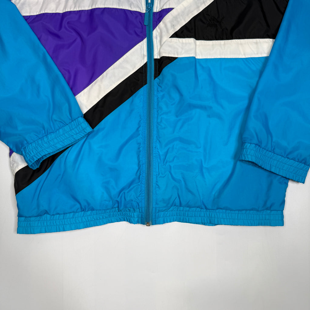 VTG Puma Lined Active Full Zip Windbreaker M