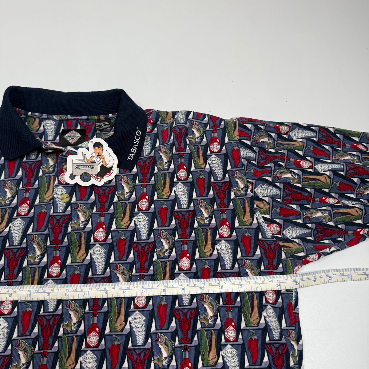 VTG Tabasco Louisiana AOP Polo Shirt XL