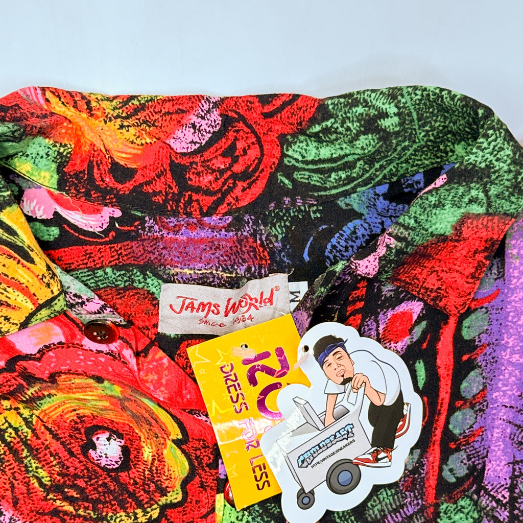 NWT Jams World Floral Multi Pattern Button Up M