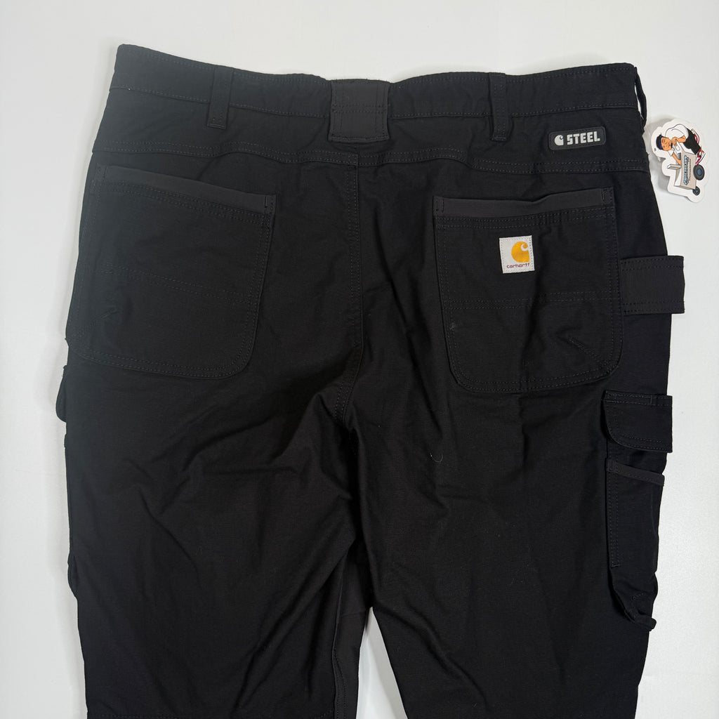 Carhartt Steel Rugged Flex Relaxed Fit Double Front Cargo Work Pants 40" Black
