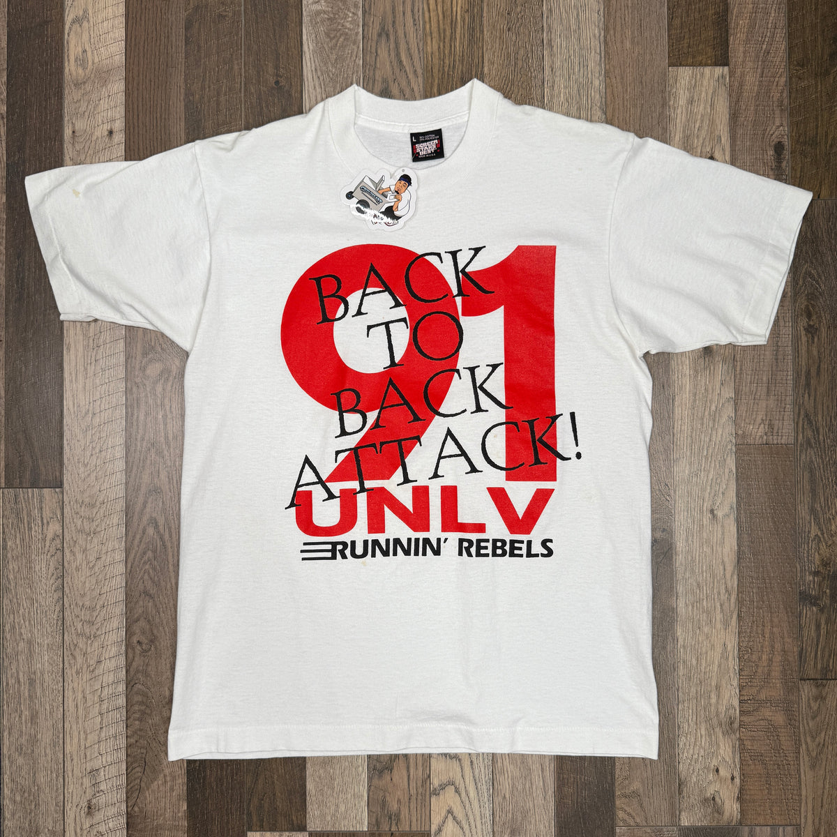 VTG 1991 UNLV Back to Back T Shirt L White